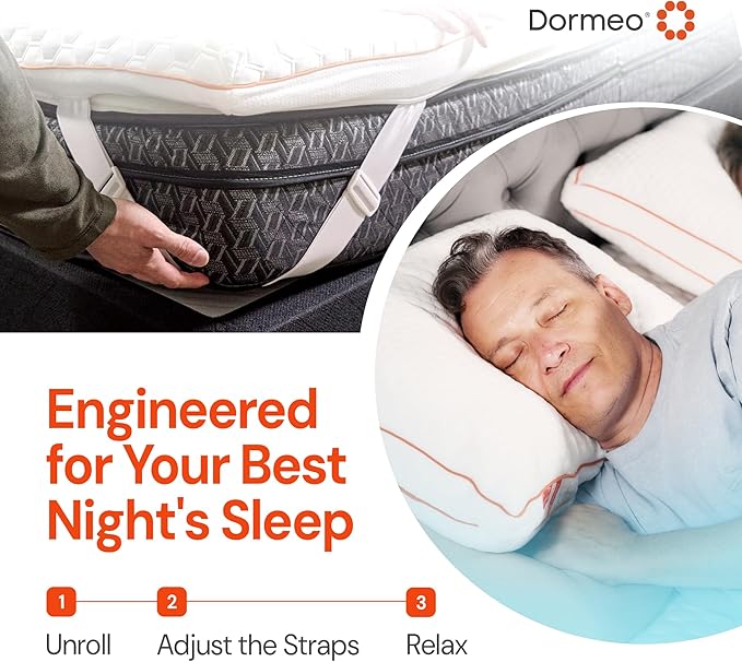 Dormeo Premium King Cooling Mattress Topper - 3-Zone OctaspringⓇ Technology for Optimal Back Support, Anti-Slip Bottom