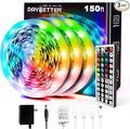 DAYBETTER Led Strip Lights 150ft, Color Changing Led Light Strip with Remote Control, RGB Strip Lighting Suitable for Home Decor, Living Room, Kitchen, Home Party Decoration, 12V (3 Rolls of 50ft)