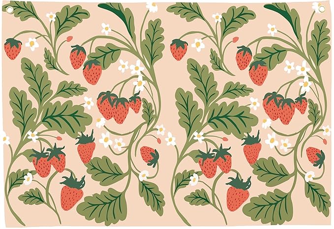 Boho Rectangular Banner Flag Wall Sign Decor Gift for Baby Boy Girl Kids,Nursery Baby Room Above Crib Bedroom Playroom Living Room Wall Decor-Strawberry Theme-Baby,Shower Birthday Christmas Gift
