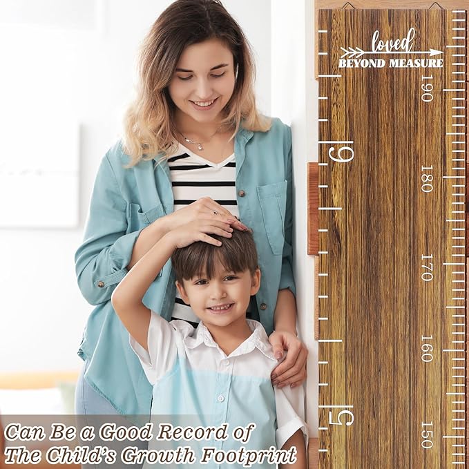 Eersida Growth Chart for Wall Kids Height Growth Chart Wooden Ruler Nursery Wall Decor Boys Girls Height Measurement Loved Beyond Measure for Room Hanging Decor(Novel Style)