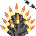 Toodour Candy Corn Halloween Lights, 12.5ft 50 Count Incandescent Halloween String Lights, UL Certified Connectable Mini Bulbs Yellow & Orange Light for Home, Garden, Porch, Party, Yard, Indoor Decor