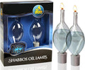 Glass Paraffin Shabbat Candle Holder Cup and Wick – Tear Drop Shape, 2 Pack – Pretty and Elegant Design – Fits Standard Candlesticks - for Paraffin Lamp Oil - No Mess Refill - Ner Mitzvah