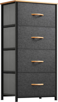 YITAHOME Storage Tower with 4 Drawers - Fabric Dresser, Organizer Unit for Bedroom, Living Room, Closets - Sturdy Steel Frame, Easy Pull Fabric Bins & Wooden Top