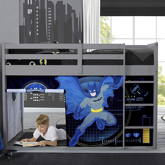 Batman Loft Bed Tent - Curtain Set for Low Twin Loft (Bed Sold Separately) by Delta Children (Pack of 10)