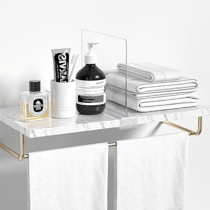 Aolloa 12 PCS Shelf Dividers for Closet Organization Acrylic Clear Closet Shelf Divider for Wooden Shelving Suitable for Wooden or Vertical Shelves Or Bedroom, Kitchen and Office
