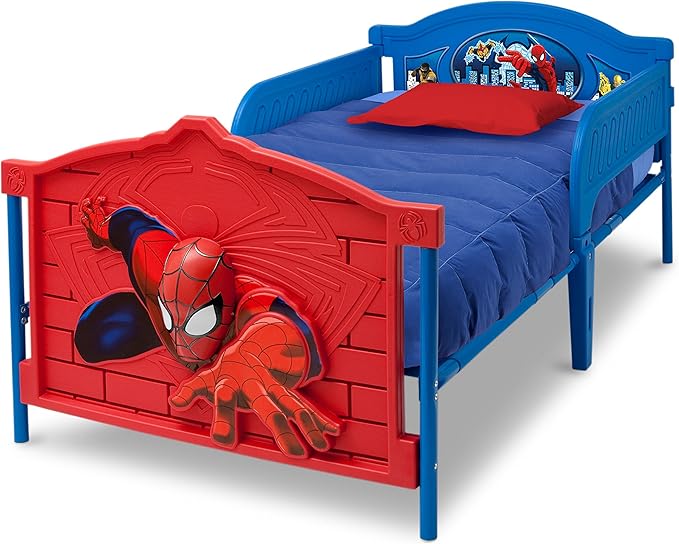 Marvel Spider Man Plastic 3D-Footboard Twin Bed by Delta Children
