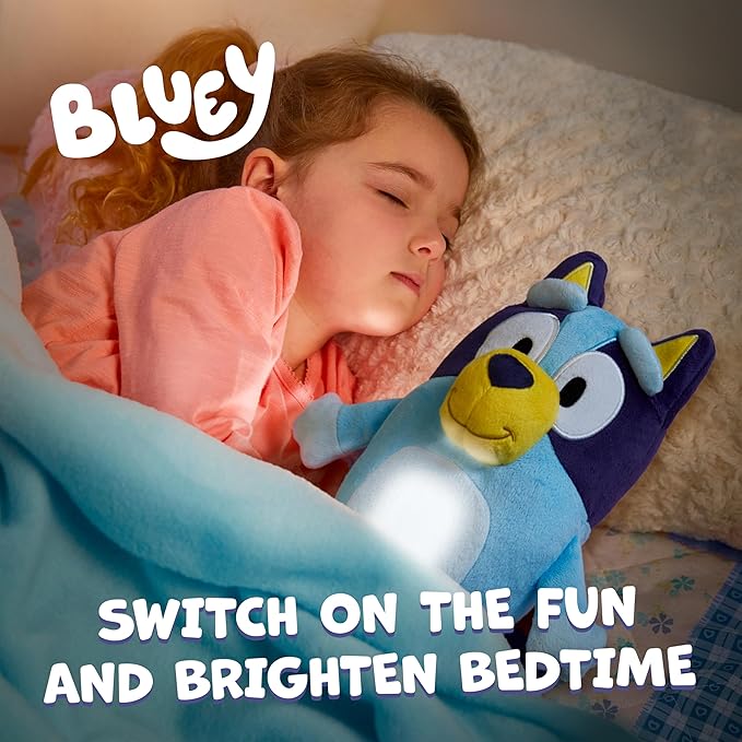 Bluey Goglow Pal Light Up Nightlight, 2-in-1 Interactive Snuggly Toddler Light, Soothing Night Light for Kids of Ages 2+