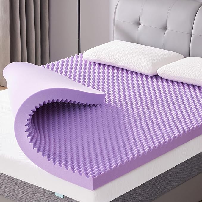 SINWEEK 3 Inch Egg Crate Memory Foam Mattress Topper Full Size, Soft Mattress Pad for Back Pain Relief, Bed Topper, CertiPUR-US Certified