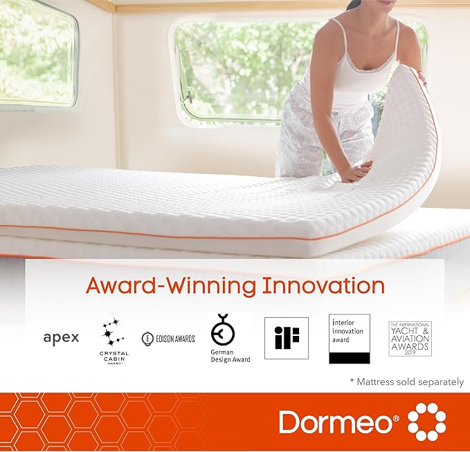 Dormeo RV Short Queen Cooling Mattress Topper, 3-Inch with Octaspring® Technology for Optimal Back Support, Medium Firmness