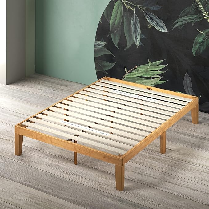 ZINUS Moiz Wood Platform Bed Frame, Wood Slat Support, No Box Spring Needed, Easy Assembly, Natural, Full