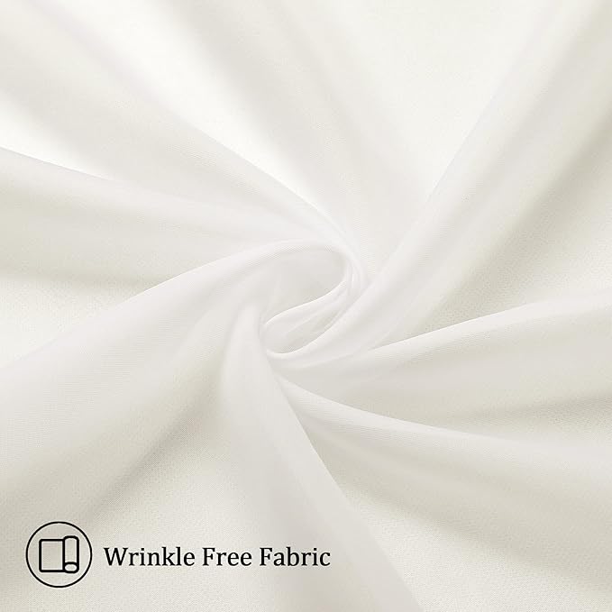 Aiyufneg Ivory Window Valances Sheer Curtains, Modern Top Dual Rod Pocket Light Filtering Voile Drapes for Small Window Kitchen Cafe Sheer Curtains 2 Panels, 40W x 14L Inch