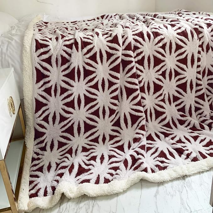 LOMAO Sherpa Fleece Blanket Fuzzy Soft Throw Blanket Dual Sided Blanket for Couch Sofa Bed (Rose Brown, 51"x63")