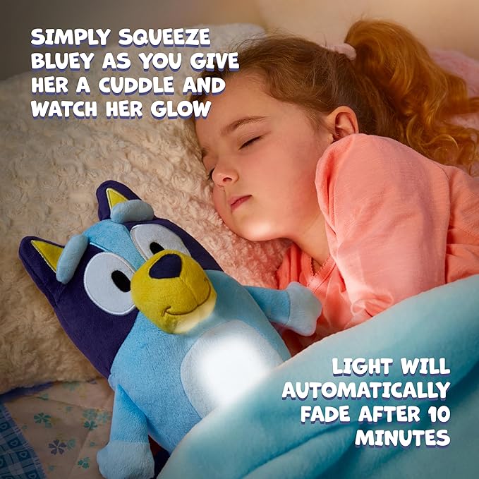 Bluey Goglow Pal Light Up Nightlight, 2-in-1 Interactive Snuggly Toddler Light, Soothing Night Light for Kids of Ages 2+