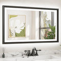 TETOTE 40x24 LED Bathroom Mirror with Lights Black Metal Framed Front & Back Light Vanity Mirror Baroque Gothic Antifog Stepless Dimmable White/Warm/Natural,CRI90+,Waterproof(Horizontal/Vertical)