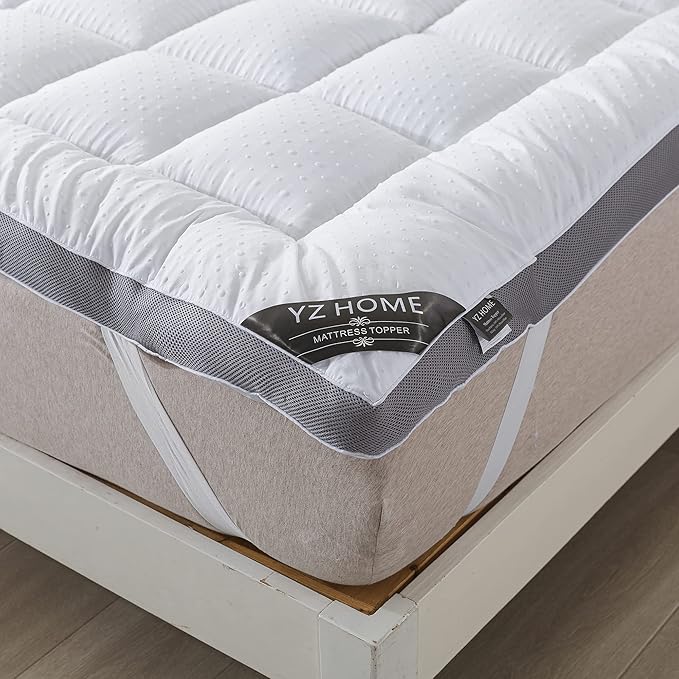 Mattress Topper King Mattress Pad Protector - Quality Plush Luxury Down Alternative Pillow Top - Extra Thick Mattress Cover(King Size)