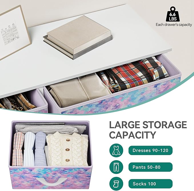 YITAHOME Fabric Dresser Drawer, Tall Storage Dresser with 8 Drawers, Chest of Drawers, Storage Drawer Organizer for Closet, Living Room, Closets