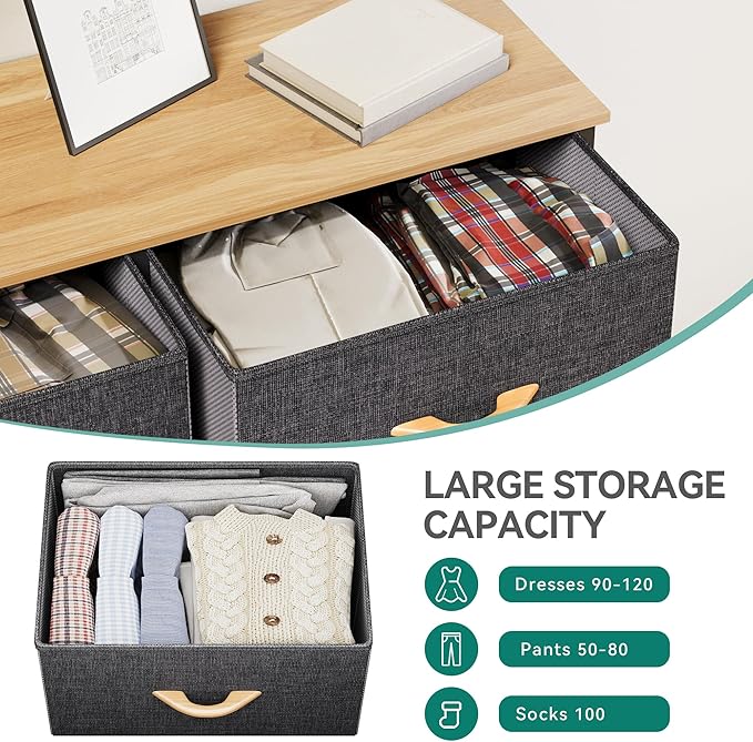 YITAHOME Fabric Dresser with 8 Drawers - Tall Storage Dresser, Chest of Drawers for Closet, Living Room, Hallway, Closets - Sturdy Steel Frame, Wooden Top & Easy Pull Fabric Bins