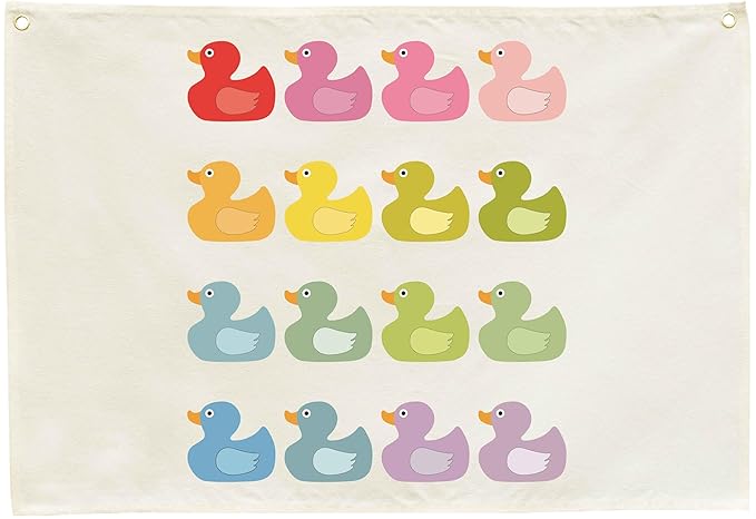 Boho Rectangular Banner Flag Wall Sign Decor Gift for Baby Boy Girl Kids,Nursery Baby Room Above Crib Bedroom Playroom Reading Room Wall Decor-Ducks Theme-Baby,Shower Birthday Christmas Gift