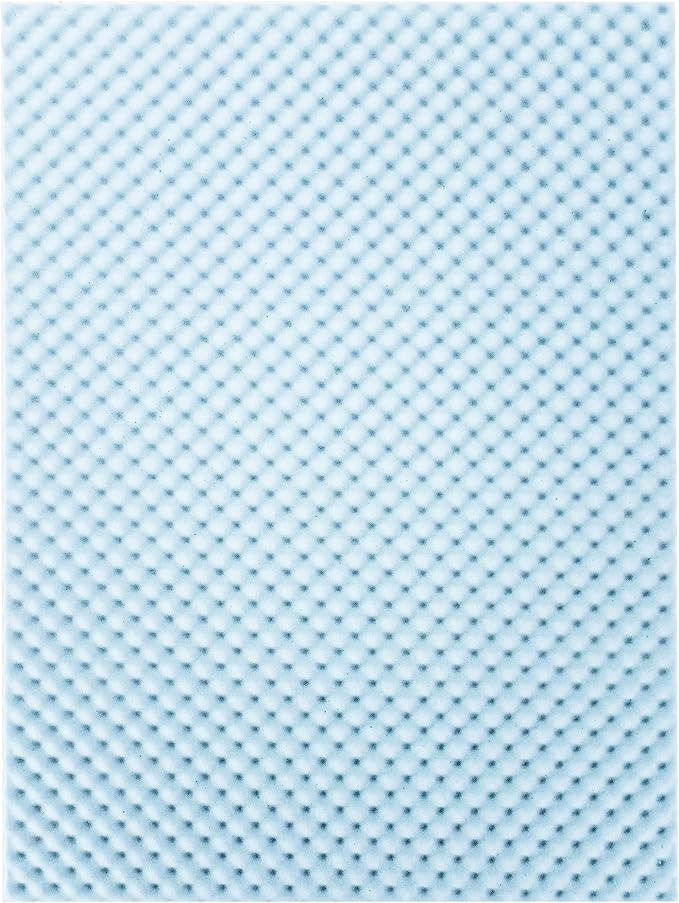 Best Price Mattress 1.5 Inch Egg Crate Memory Foam Mattress Topper, Cooling Gel Infusion, Twin, Dorm Essentials, Blue
