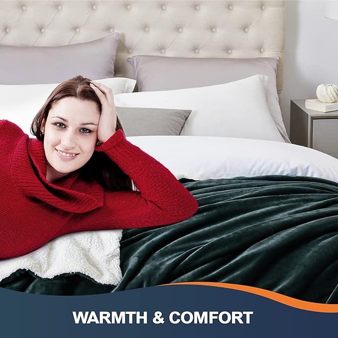 Walensee Sherpa Fleece Blanket (King Size 108”x90” Forest Green) Plush Throw Fuzzy Super Soft Reversible Microfiber Flannel Blankets for Couch, Bed, Sofa Ultra Luxurious Warm and Cozy for All Seasons