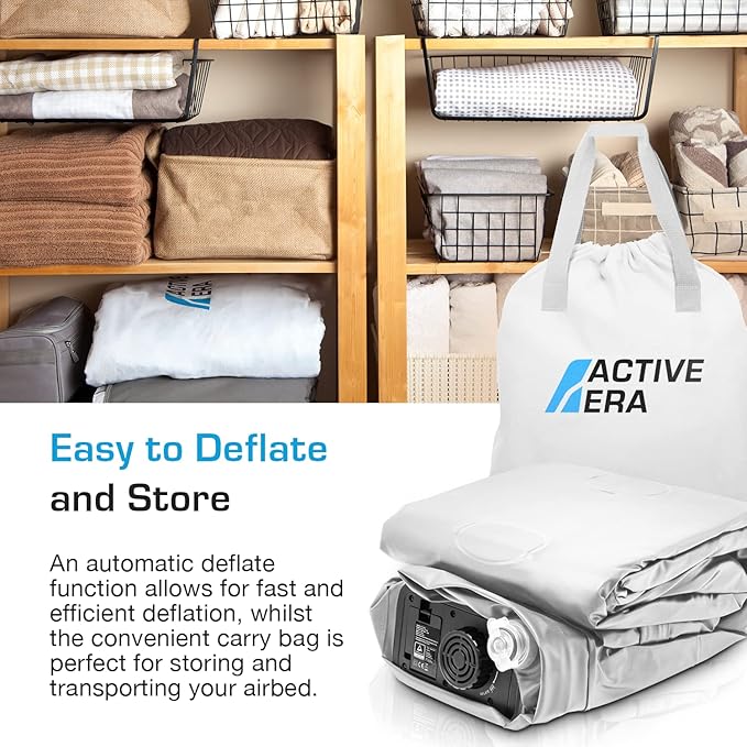 Active Era 21" Twin Air Mattress with Built-in Pump & Raised Pillow - Heavy Duty Puncture Resistant, Waterproof Blow Up Bed