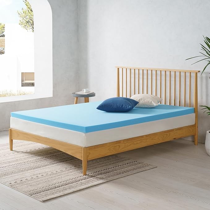 ZINUS 2 Inch Green Tea Cooling Gel Memory Foam Mattress Topper, Smaller, More Convenient WonderBox Packaging, Cooling Gel Foam, CertiPUR-US Certified, Twin XL