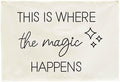 Boho Rectangular Banner Flag Wall Sign Decor Gift for Baby Boy Girl Kids,Nursery Baby Room Bedroom Living Room Office Decor-This Is Where the Magic Happen-Baby,Shower Birthday Christmas Gift