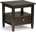SIMPLIHOME Warm Shaker SOLID WOOD 20 inch Wide Rectangle Transitional End Side Table in Tobacco Brown for the Living Room and Bedroom