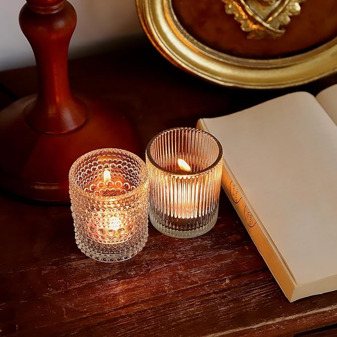 70pcs Assorted Votive Candle Holders - Clear Glass Tea Lights Candle Holder in Bulk, Tealight Candle Holder for Table Centerpiece Wedding Decor Home Decoration