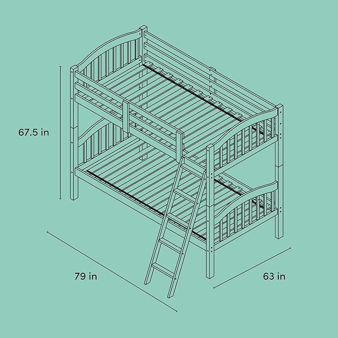 Storkcraft Long Horn Twin-Over-Twin Bunk Bed (Hazelnut)- GREENGUARD Gold Certified, Converts to 2 Individual Twin Beds
