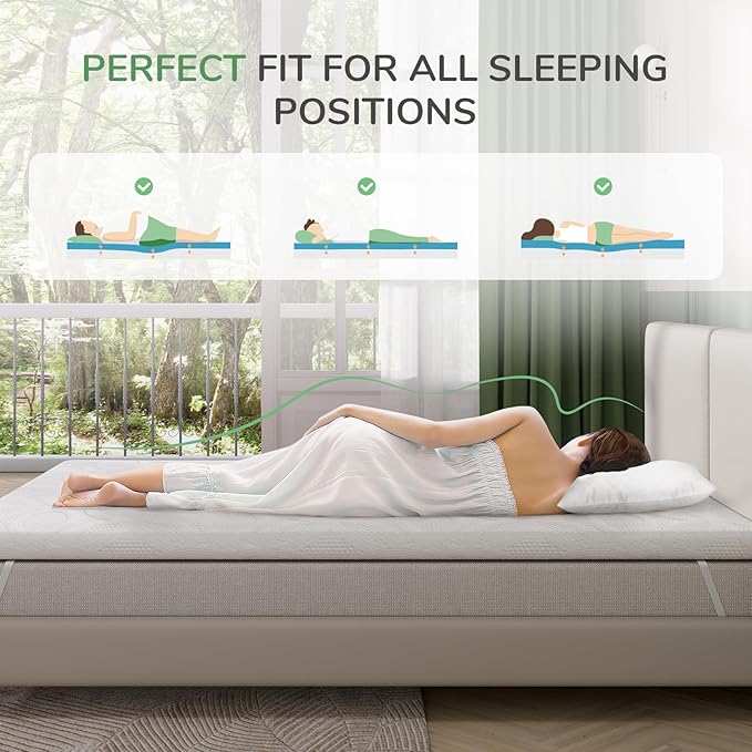 Novilla 2 Inch Full Mattress Topper, Ultra Soft Memory Foam Mattress Topper for Comfort & Cooling Night Sleep, Ventilated & Skin-Friendly, CertiPUR-US Certified
