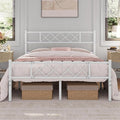 Yaheetech Full Size Metal Platform Bed Frame with Simple Headboard and Footboard, Mattress Foundation for Under Bed Storage, Steel Slat Support, No Box Spring Needed, Easy Assembly, White