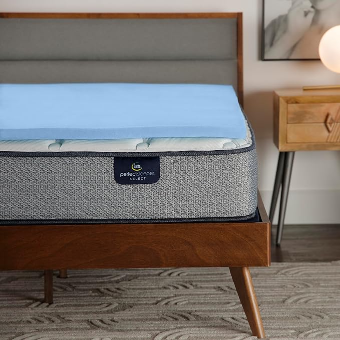 Serta Comfort Cool Memory Foam Mattress Topper, 1.5 Inch, Twin XL