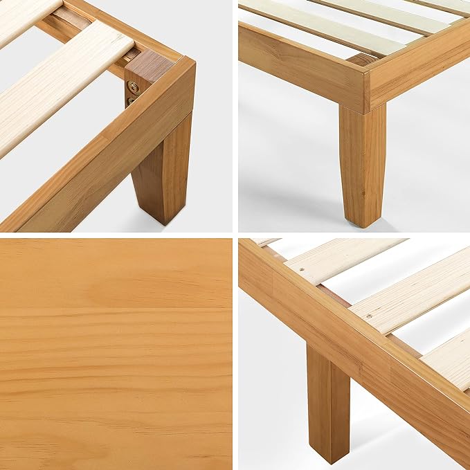 ZINUS Moiz Wood Platform Bed Frame, Wood Slat Support, No Box Spring Needed, Easy Assembly, Natural, Full