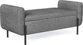 SONGMICS Storage Bench with Armrests, Ottoman for Living Room, Bedroom, Entryway, Steel Legs, Dark Gray ULOM072G01