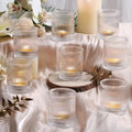 8Pcs Ribbed Votive Candle Holders, Tea Light Candle Holder Glass, Clear Candle Holders for Wedding Table Decor, Home and Holiday Decor