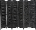 Room Divider 6 Panel Folding Privacy Divider 6 Ft Indoor Wall Divider Portable Partition Wood Screen, Black