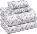 RUVANTI Flannel Sheets King Size - 100% Cotton Brushed King Size Sheets Set - Deep Pockets 16 Inches Bed Sheets - All Seasons Breathable & Extra Soft - Warm & Cozy, 4 Piece, Vintage Flora