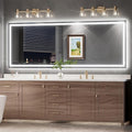 TokeShimi LED Bathroom Mirror 96 x 36 Lighted Bathroom Vanity Mirror with Lights,Brighter Frontlit and Backlit Light up Anti Fog Mirror
