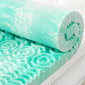 SINWEEK 1.5 Inch Mattress Topper 5-Zone Memory Foam Mattress Topper Pressure Relieve Soft Mattress Pad, CertiPUR-US Certified, Twin Size, Green