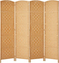 Rose Home Fashion 6 ft Tall Room Divider, Room Dividers and Folding Privacy Screens, 15.7in Privacy Screen 4 Panel Partition Temporary Wall Separation for Private, Light Beige