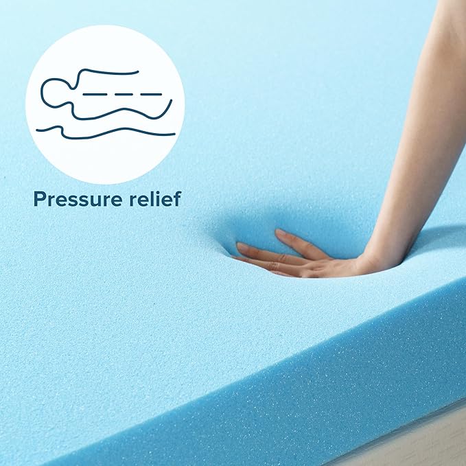 ZINUS 3 Inch Green Tea Cooling Gel Memory Foam Mattress Topper, Smaller, More Convenient WonderBox Packaging, Cooling Gel Foam, CertiPUR-US Certified, Twin