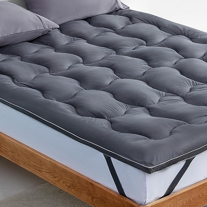 SLEEP ZONE Mattress Topper California King Cooling Mattress Pad Cover Super Fluffy Down Alternative Bed Mattress Topper 8-21 Inch Deep Pocket, Cal King