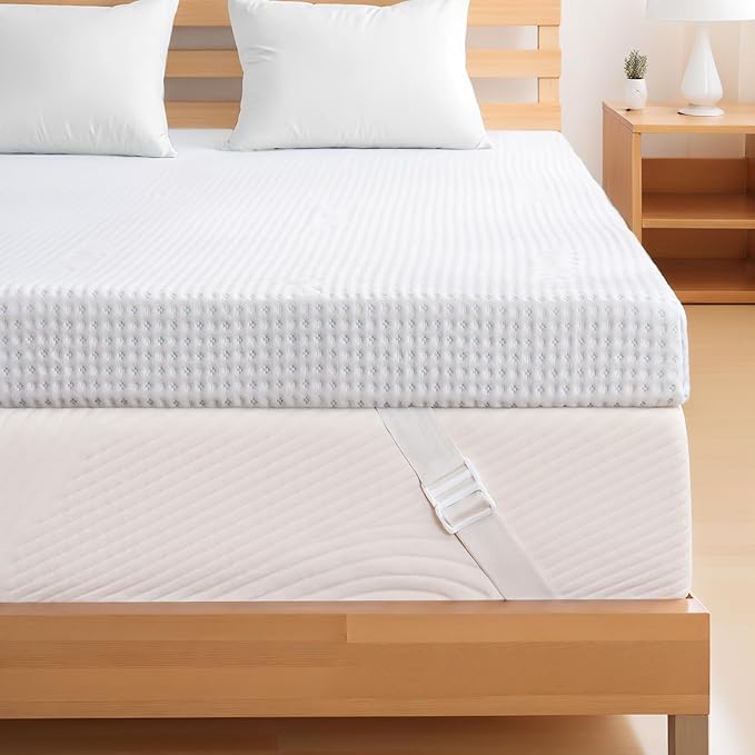 Subrtex 3 Inch Gel-Infused Memory Foam Mattress Topper High Density Breathable Bed Tooper Rayon Made from Bamboo Cover CertiPUR-US Certified (Full)