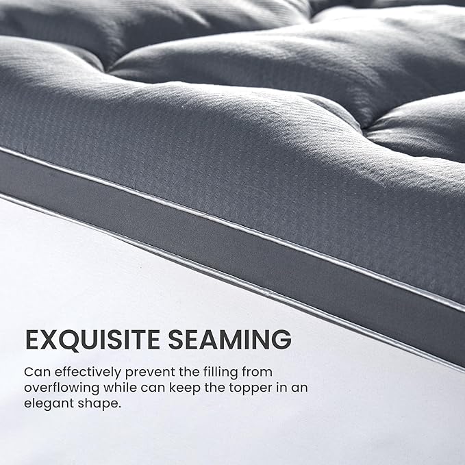 SLEEP ZONE Mattress Topper California King Cooling Mattress Pad Cover Super Fluffy Down Alternative Bed Mattress Topper 8-21 Inch Deep Pocket, Cal King