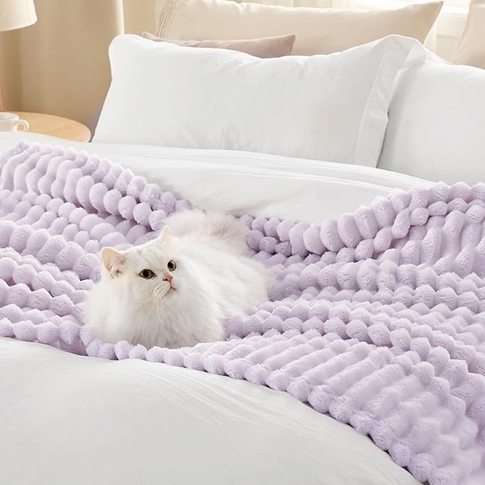 Bedsure GentleSoft Lavender Fog Throw Blanket for Couch - Cozy Soft Blankets for Women, Cute Small Throws for Girls, 50x70 Inches