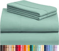 LuxClub 4 PC Queen Sheet Set, Deep Pockets Wrinkle Free Cooling Bed Sheets Hotel Bedding for Women, Men, Kids & Teens, Includes 1 Fitted Sheet, 1 Flat Sheet and 2 Pillowcases - Silky Soft Light Teal