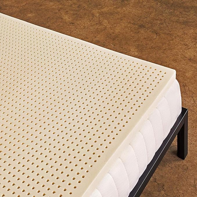 Pure Green Natural Latex Mattress Topper - Firm - 2 Inch - Twin Size (GOLS Certified Organic)