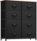 YITAHOME Dresser with 8 Drawers, Tall Storage Drawers, Black Dresser & Chest of Drawers, Storage Drawer Organizer for Closet, Bedroom, Living Room