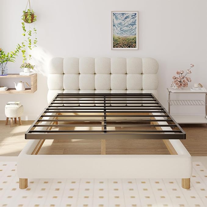 California King Box Spring Bed Base 2 Inch, Low Profile Metal Cal King Box Spring Bunkie Board 2 Inch, 3000 Lbs Max Weight Capacity Mattress Foundation, Noise-Free, Easy Assembly